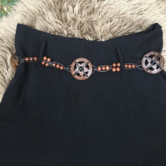 Daniel Laurent vintage black skirt w/belt - 11/12 - Picture 2 of 7